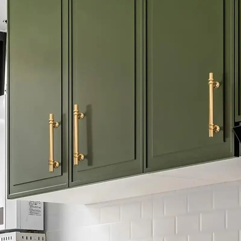 Brushed Brass Cabinet Handles Drawer Pulls Gold 10 Pack